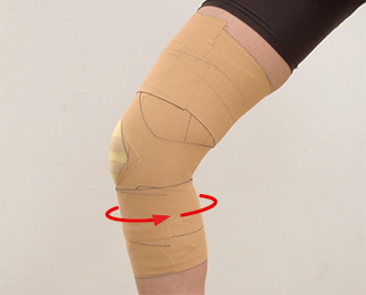膝 ひざ 膝 ひざ の内側側副靭帯の保護 テーピング 巻き方 バトルウィン